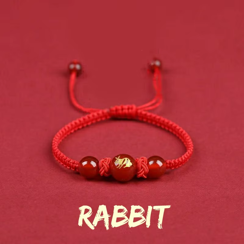 Chinese Style 12 Zodiac Bracelet 2025 Snack Year Lucky Red Rope Bracelet Xmas near Year Gift