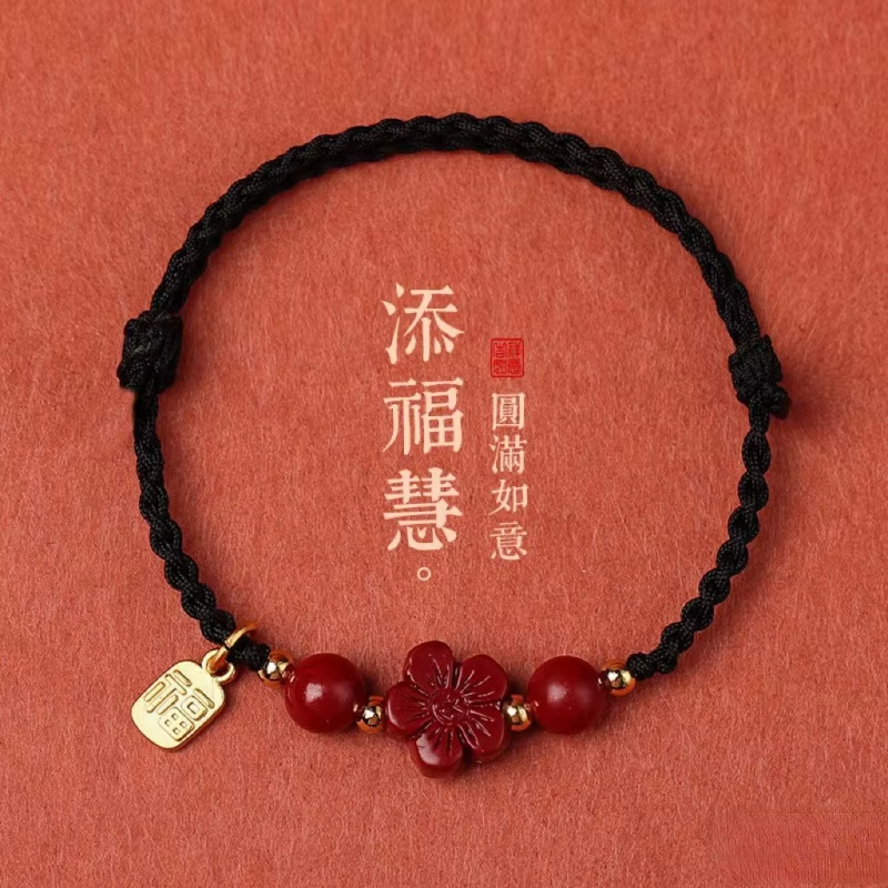 Ethnic Chinese Style Red Couple Bracelet for Women Handmade Lucky Zodiac Year Hand Rope Retro Girls Gifts