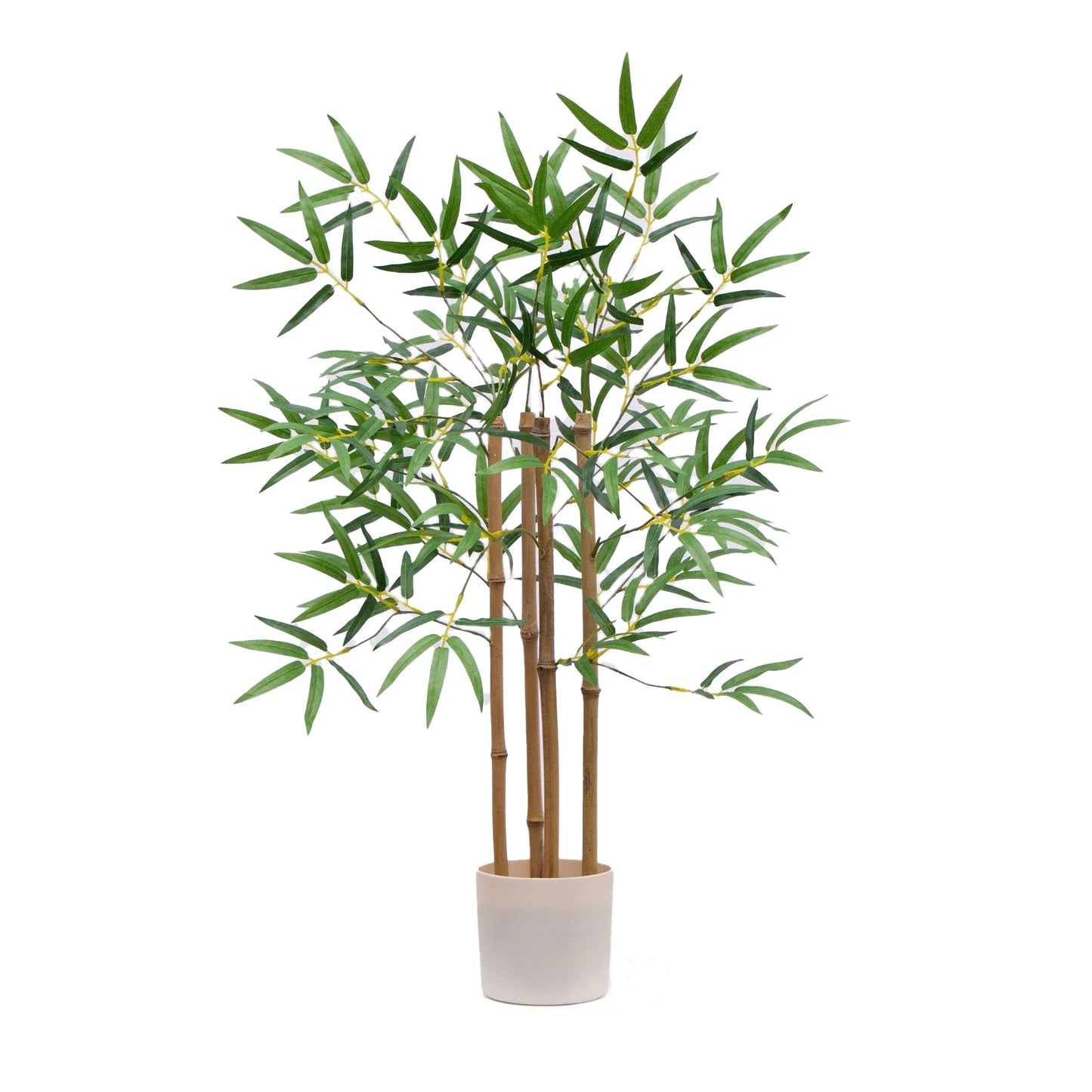 30"H Artificial Indoor Bamboo Tree in Plastic Vanilla Planter
