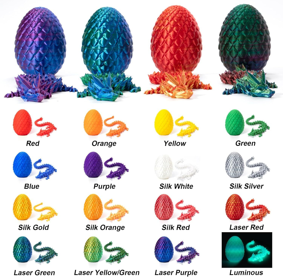 3D Printed Dragon Egg Full Articulated Dragon Egg Fidget Toy Desk Office Decro