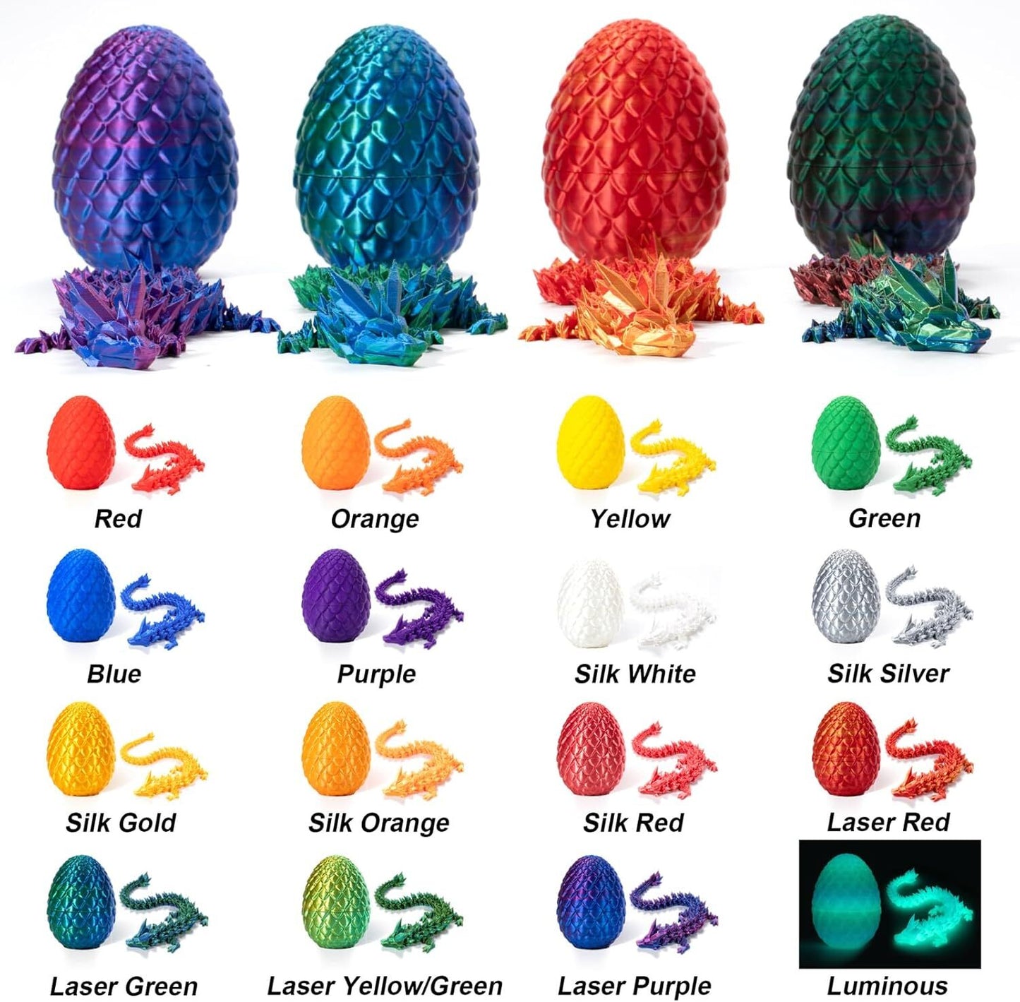3D Printed Dragon Egg Full Articulated Dragon Egg Fidget Toy Desk Office Decro