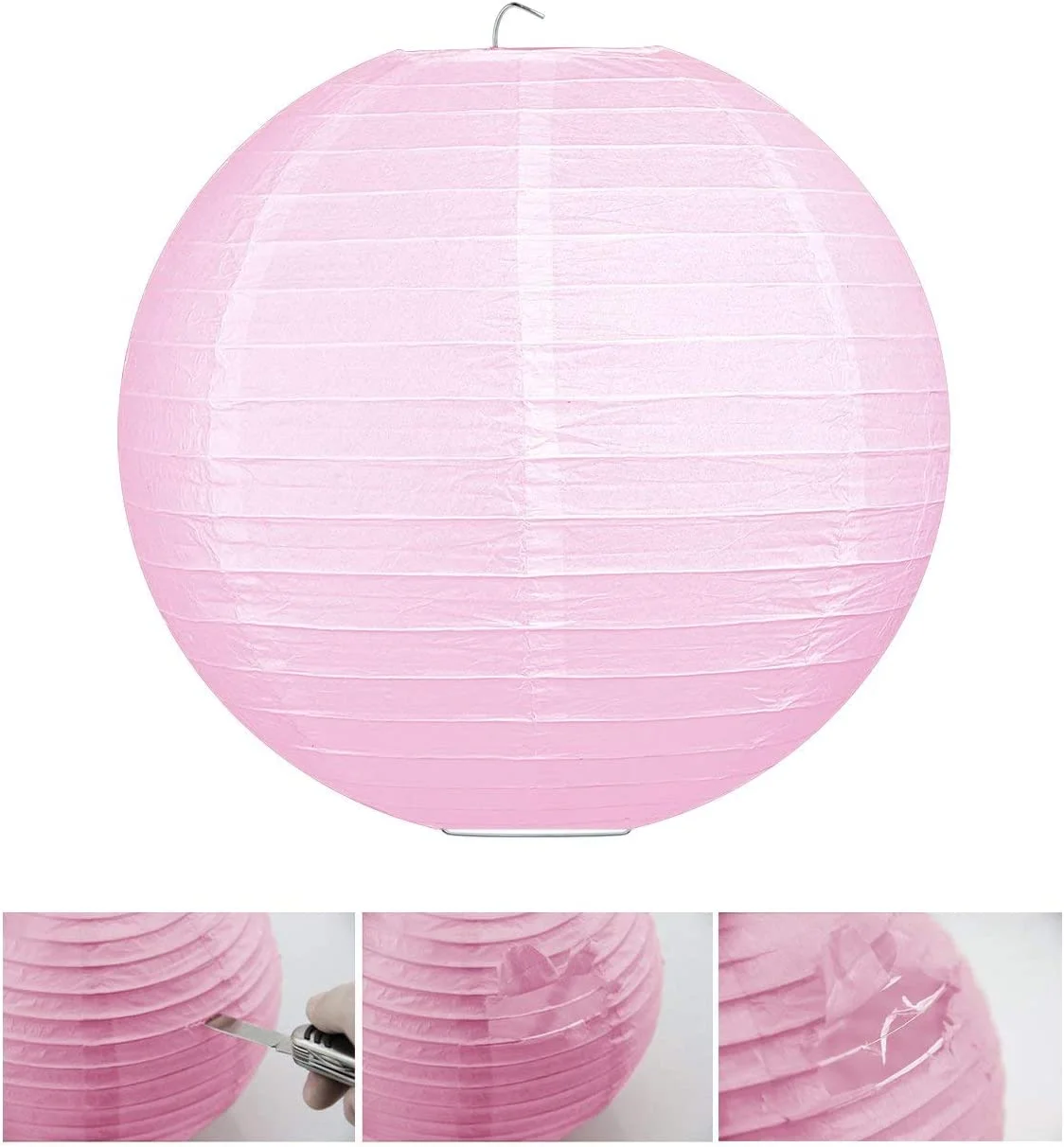 10 Pcs Pink Paper Lanterns round Hanging Lanterns for Wedding,Xmas,Birthday, Party Decoration