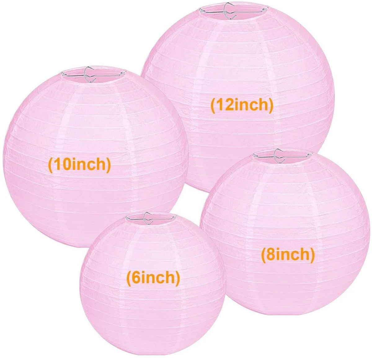 10 Pcs Pink Paper Lanterns round Hanging Lanterns for Wedding,Xmas,Birthday, Party Decoration
