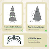 YITAHOME 6.5/7.5/9 FT Artificial Christmas Tree(With Lights), Pre-Decorated Special Style Christmas Tree, for Party, Home Decor