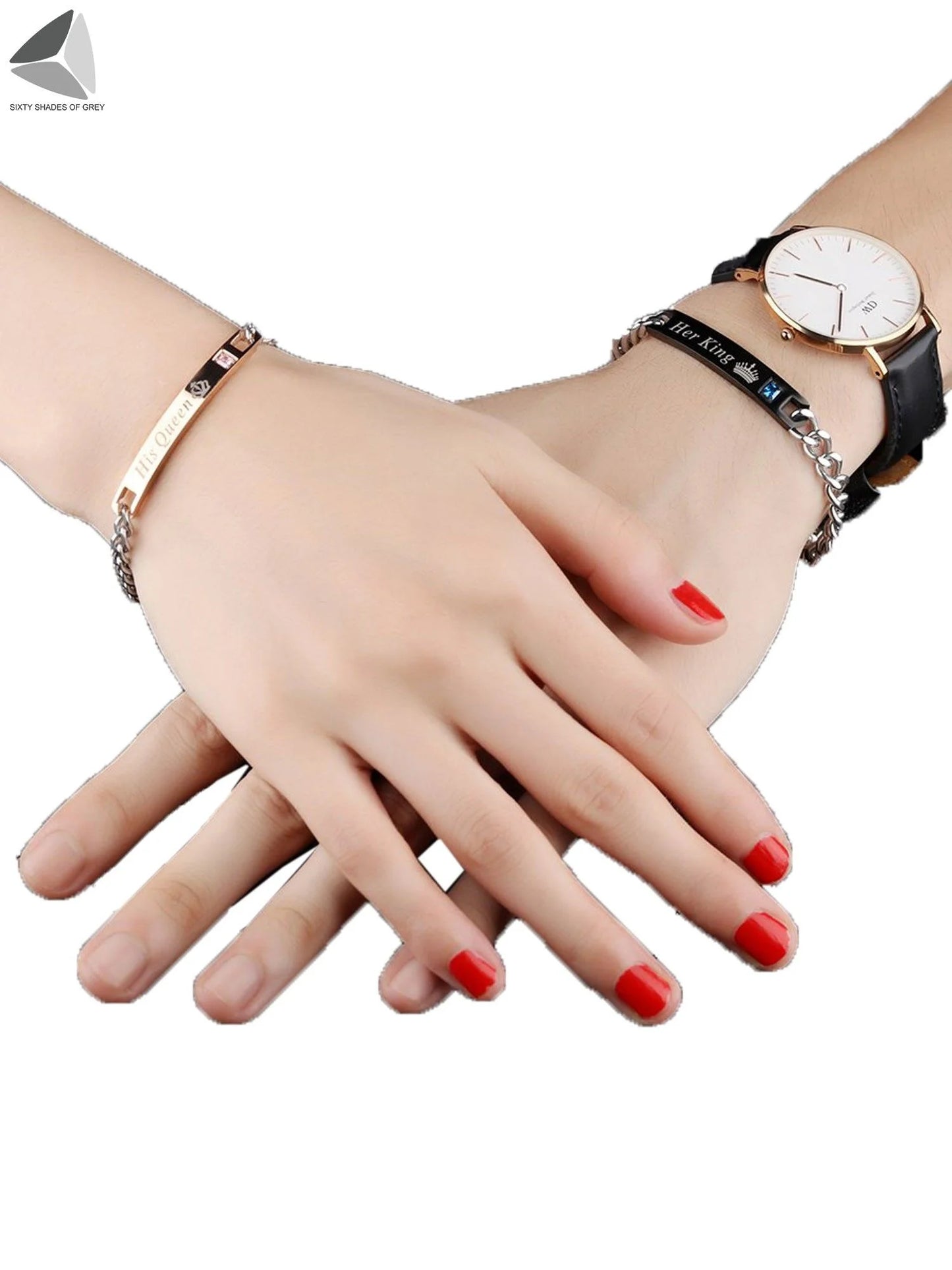 Stainless Steel Couple Bracelets His Queen Her King Bracelets for Couples Jewelry Matching Set Christmas Anniversary Valentine'S Day Gift (1 Pcs, Rose Gold)