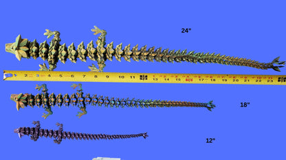 3D Printed Crystal Dragon Fidget Toy, Articulated Dragon