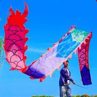 19.6 FT(6 Meters) Rainbow Ribbon Dragon Dance Poi, Outdoor Flinging Fitness D...
