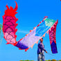19.6 FT(6 Meters) Rainbow Ribbon Dragon Dance Poi, Outdoor Flinging Fitness D...