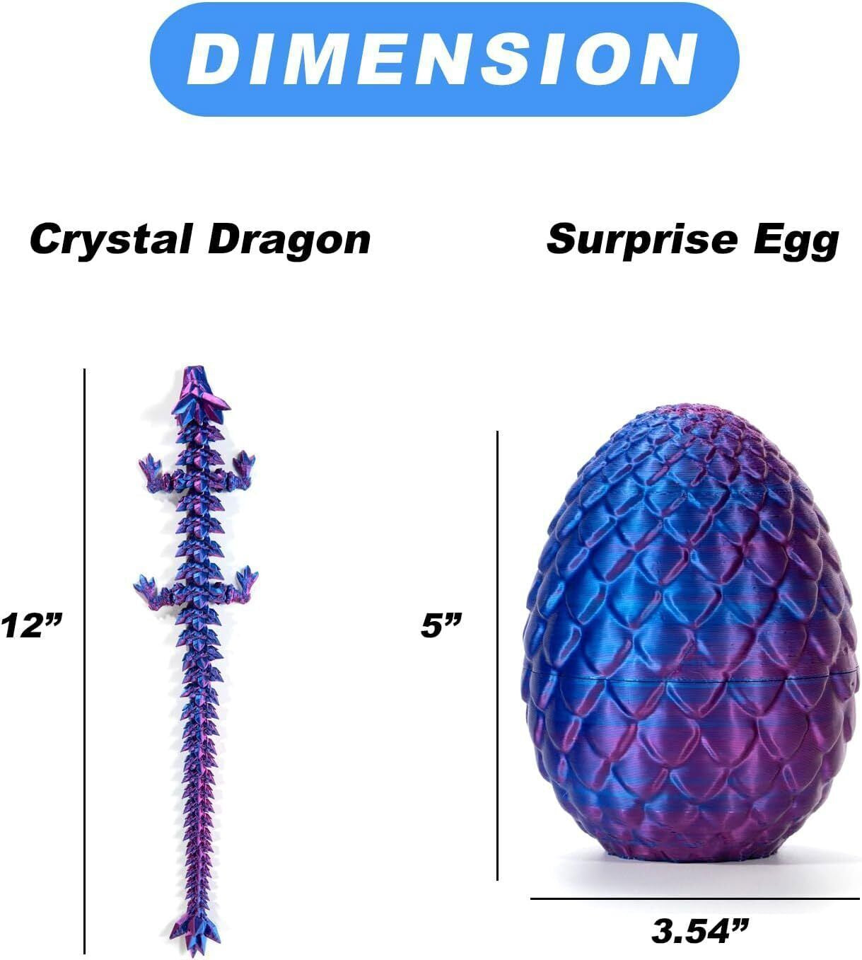 3D Printed Dragon Egg Full Articulated Dragon Egg Fidget Toy Desk Office Decro