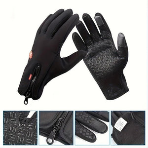 Outdoor Winter Gloves, Touchscreen and Windproof Full-Finger Gloves for Sports, Travel, and Daily Activities