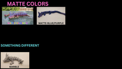 3D Printed Crystal Dragon Fidget Toy, Articulated Dragon