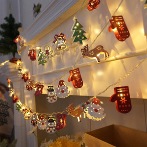 Christmas Decor String Light Christmas Tree Battery Operated LED Bulbs Cute String Lights Indoor Room Office Decor Christmas Snowman Lights Bedroom Decorations