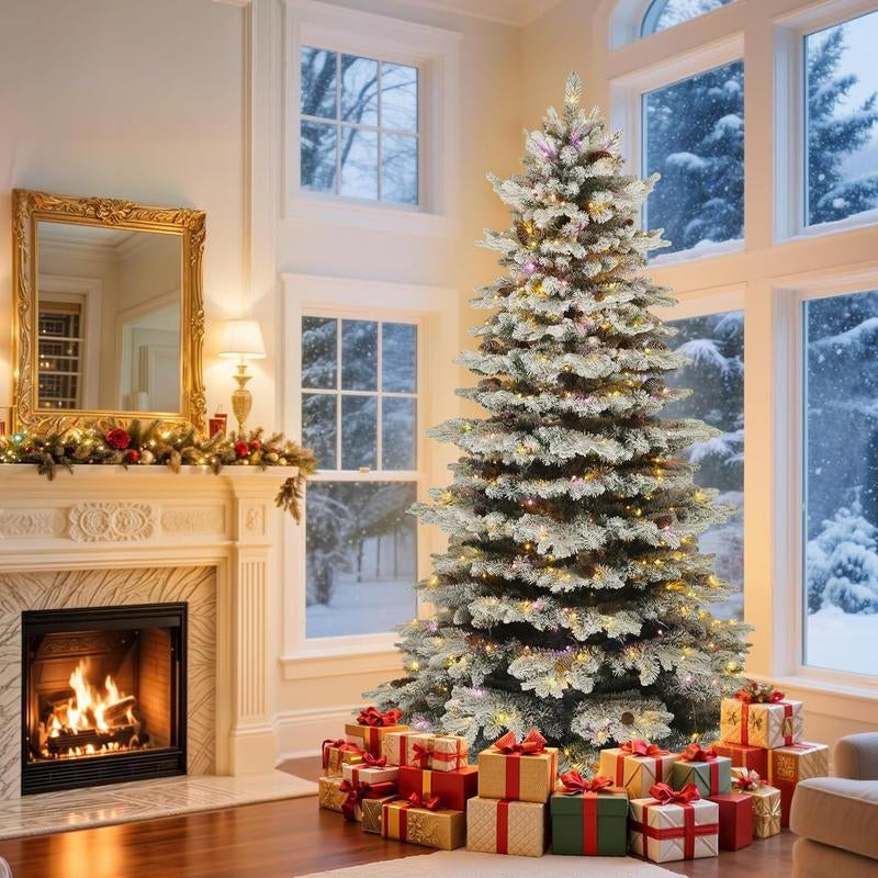 YITAHOME 6.5/7.5/9 FT Artificial Christmas Tree(With Lights), Pre-Decorated Special Style Christmas Tree, for Party, Home Decor