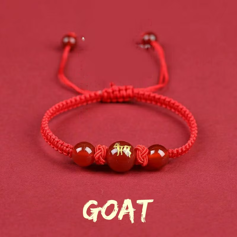 Chinese Style 12 Zodiac Bracelet 2025 Snack Year Lucky Red Rope Bracelet Xmas near Year Gift