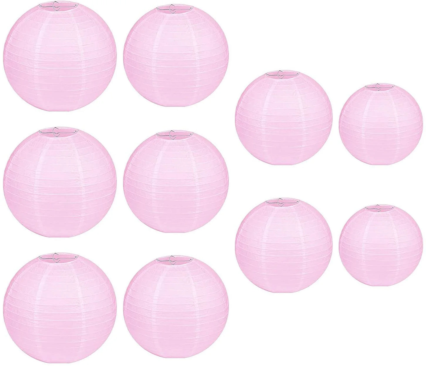 10 Pcs Pink Paper Lanterns round Hanging Lanterns for Wedding,Xmas,Birthday, Party Decoration