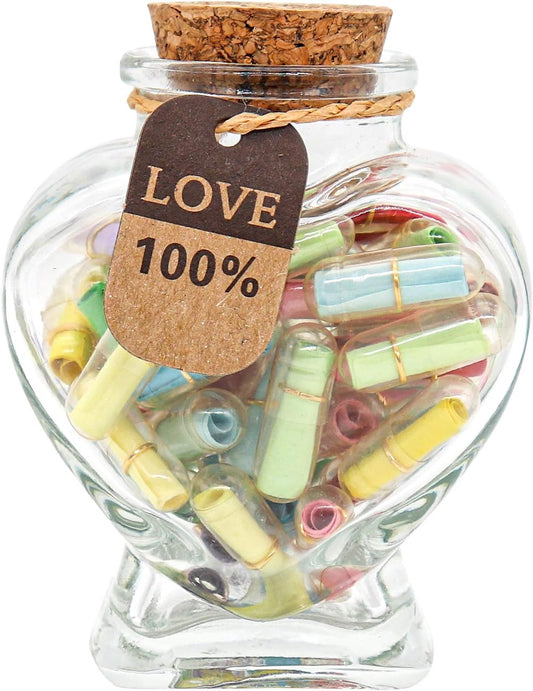Capsule Letters Message in a Bottle - Love Letter for Valentine'S Day, Birthday - Lovely Notes Couples Gifts for Him Her Boyfriend Girlfriend (Mixed Color 30Pcs)